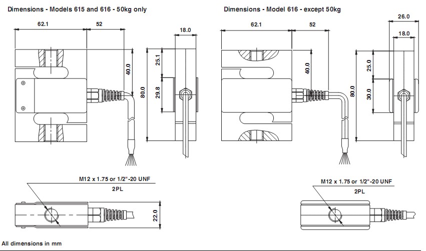 616-50kg Loadcells 616-50kg Loadcells